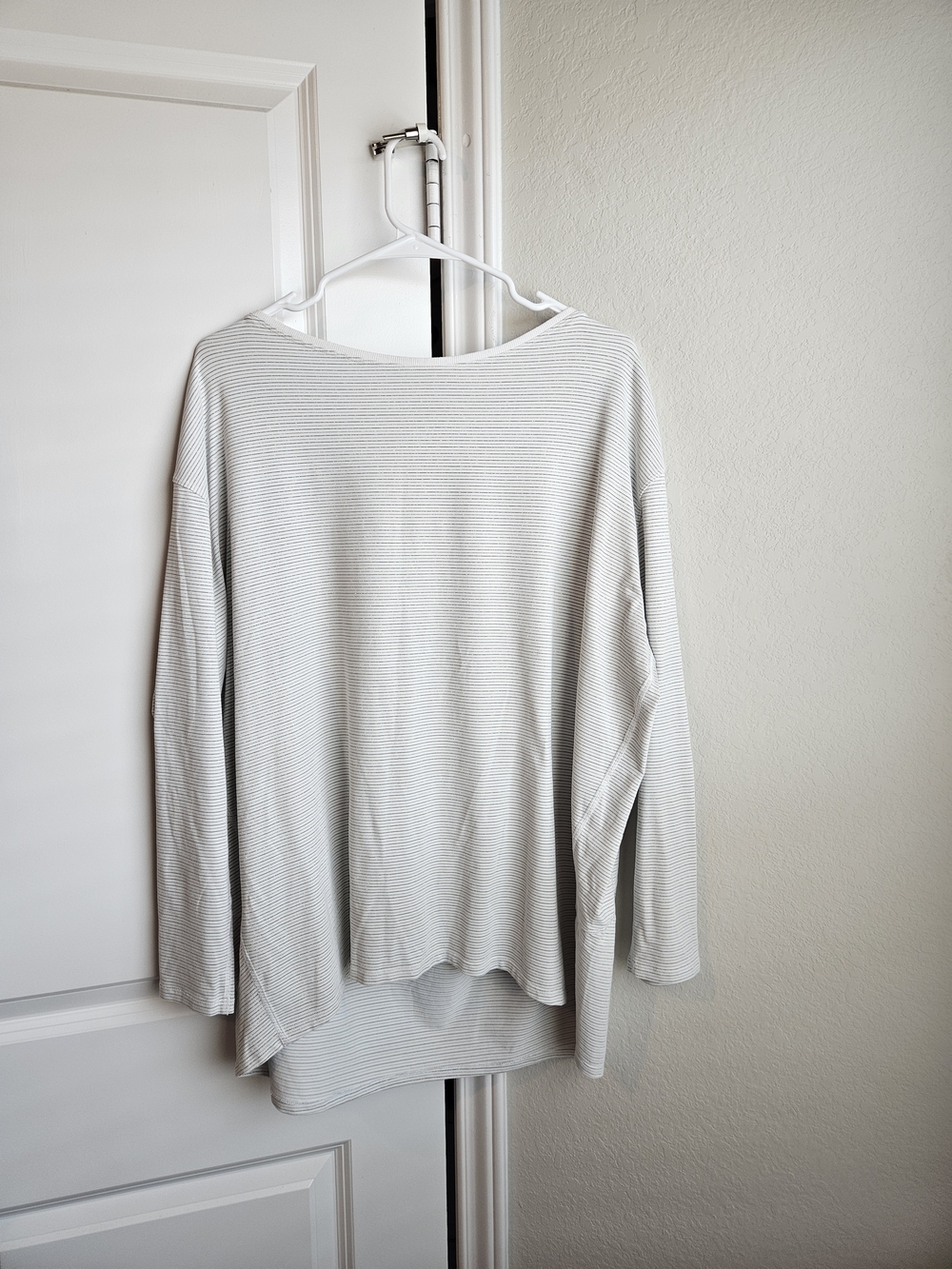 White Stripe Lululemon Back In Action Long Sleeve